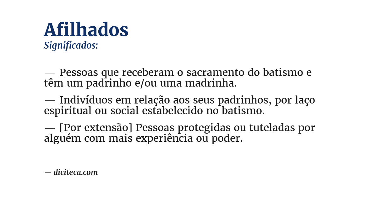 Significado de afilhados