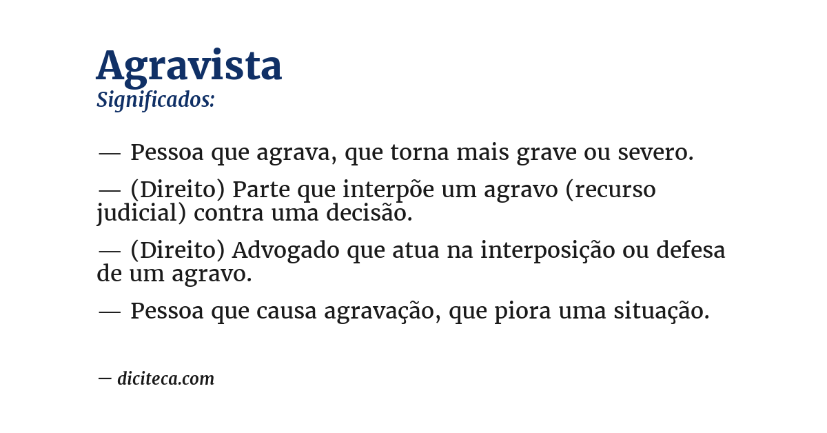 Significado de agravista