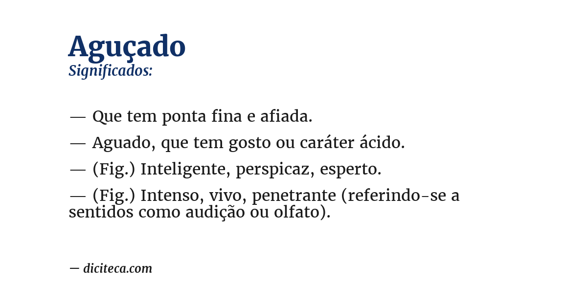 Significado de aguçado