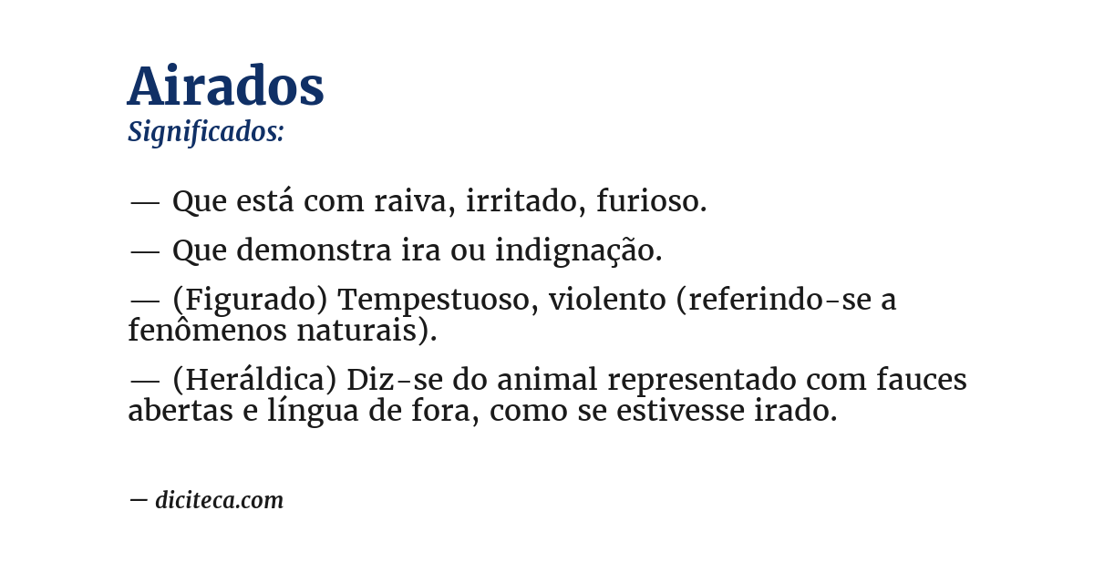 Significado de airados
