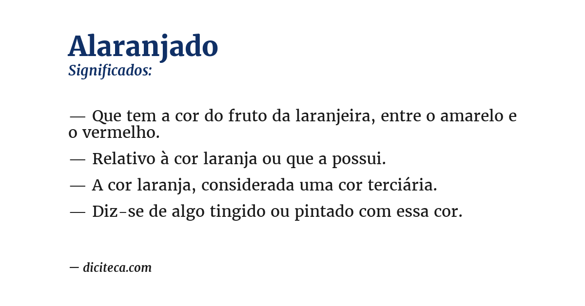 Significado de alaranjado