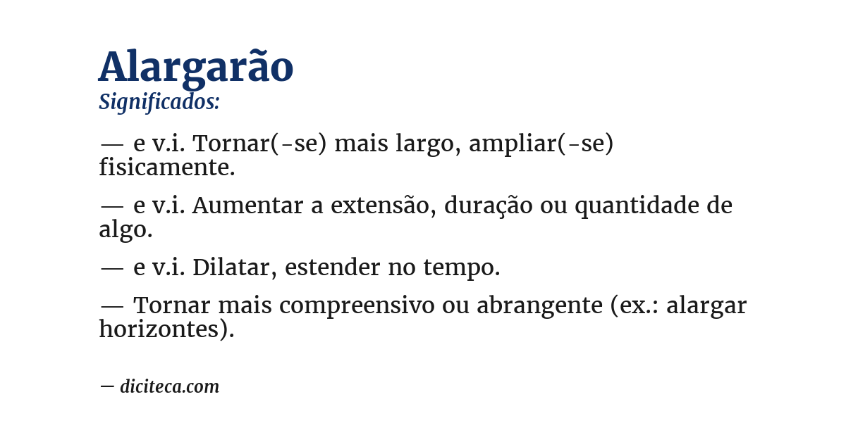 Significado de alargarão