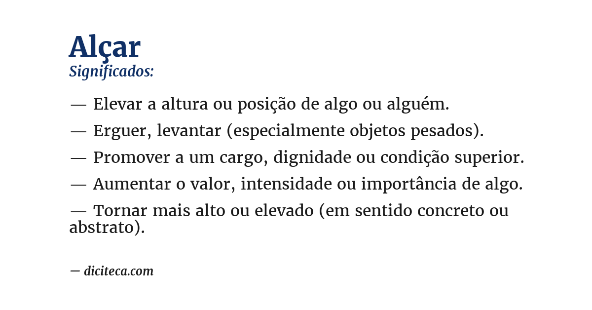 Significado de alçar