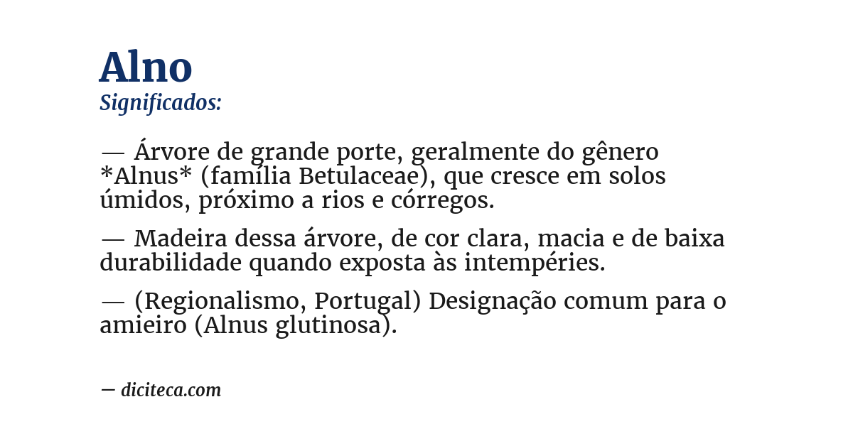 Significado de alno