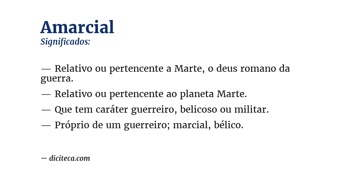 Significado de amarcial