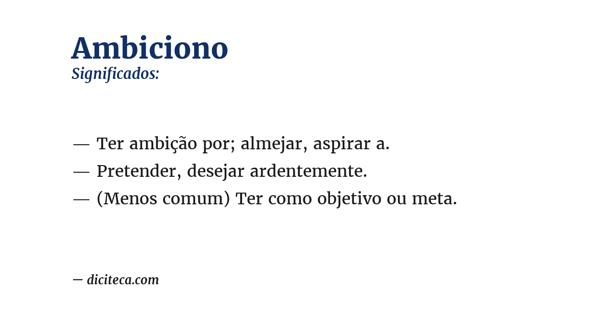 Significado de ambiciono