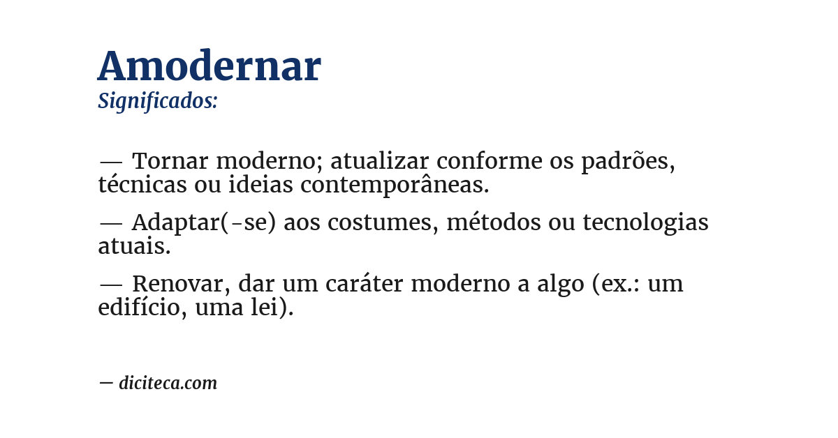 Significado de amodernar