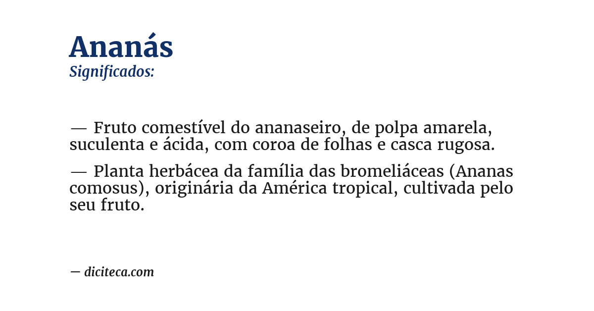 Significado de ananás