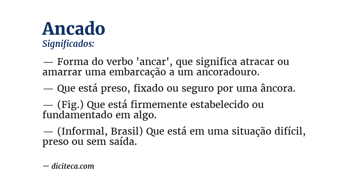 Significado de ancado