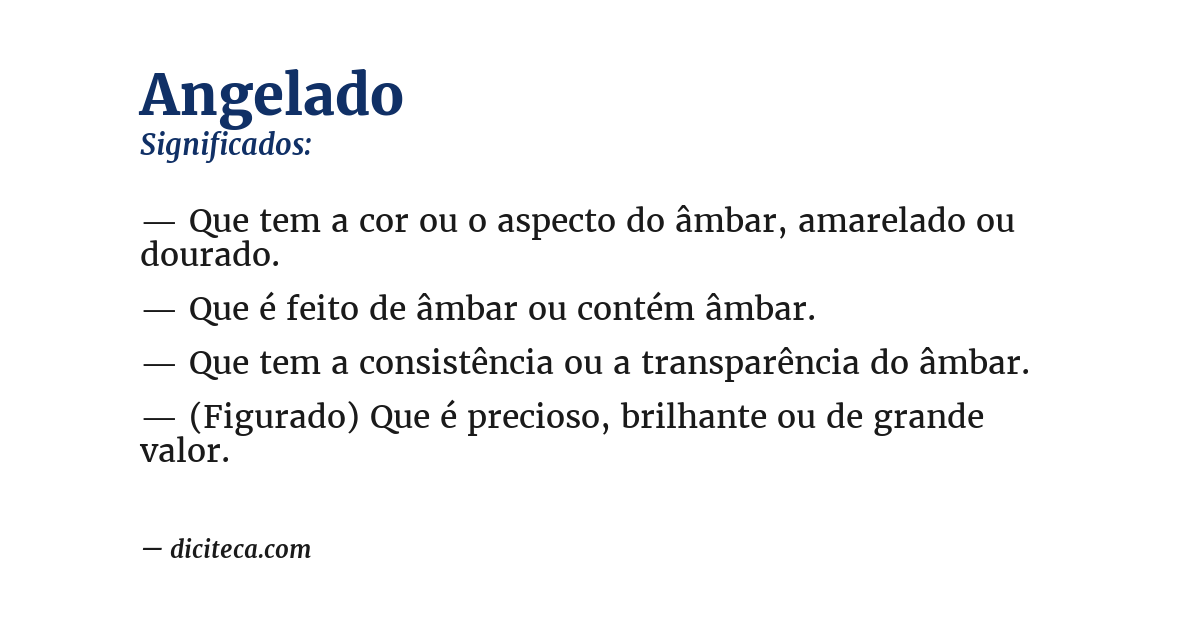 Significado de angelado