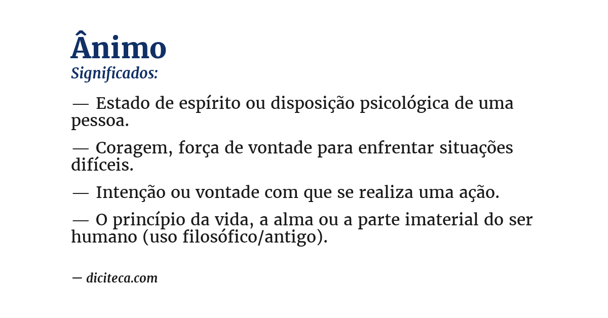 Significado de ânimo