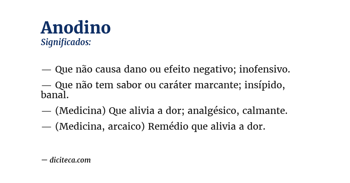 Significado de anodino