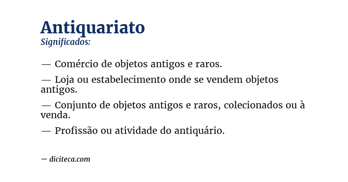 Significado de antiquariato