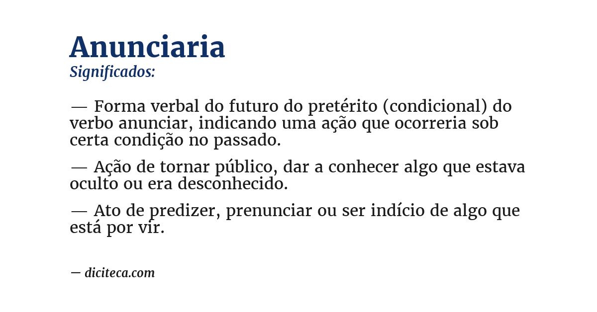 Significado de anunciaria