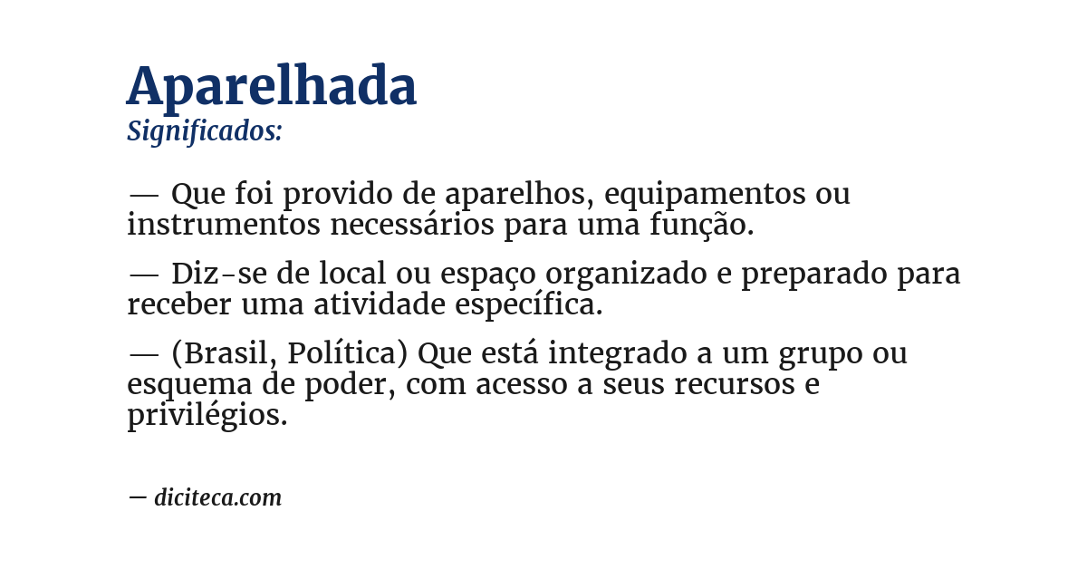 Significado de aparelhada