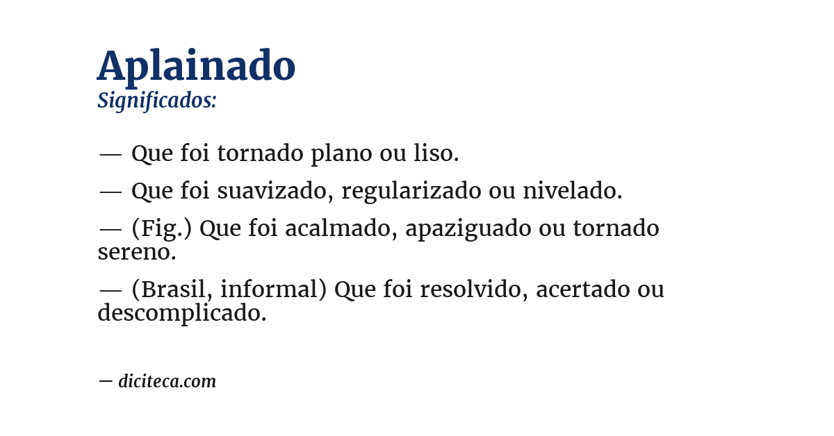 Significado de aplainado