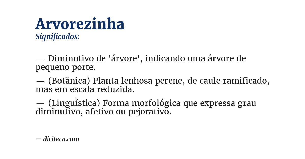 Significado de arvorezinha