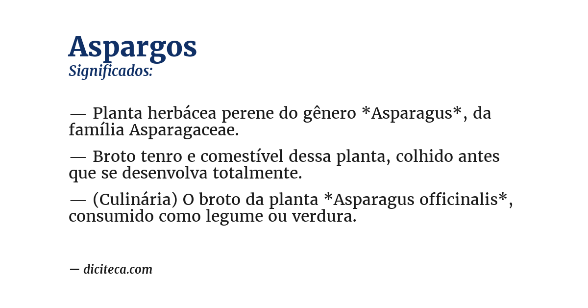 Significado de aspargos
