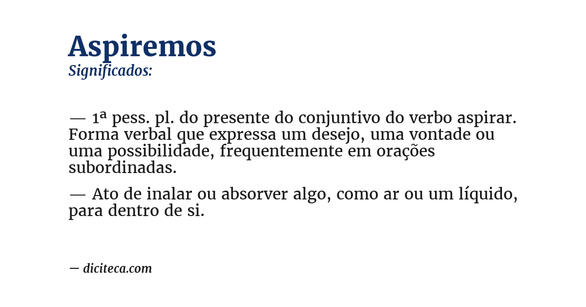 Significado de aspiremos