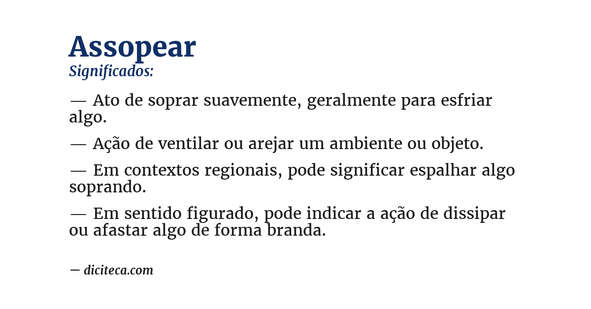 Significado de assopear