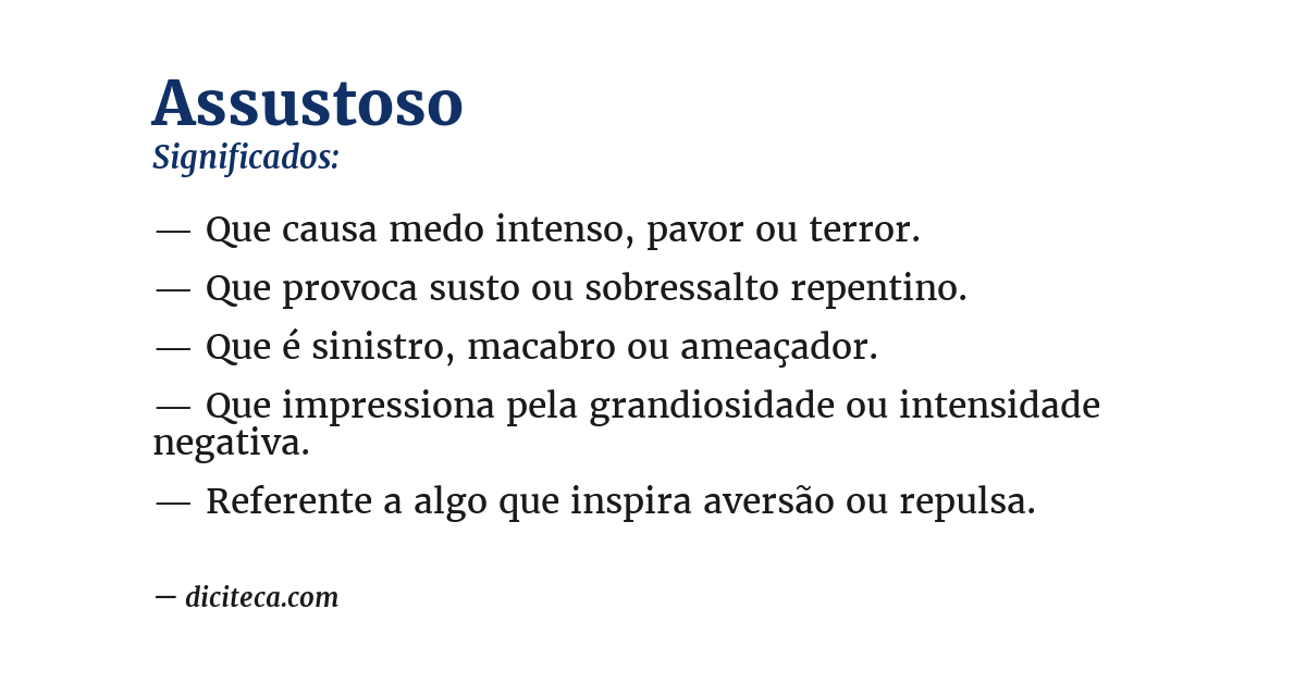 Significado de assustoso