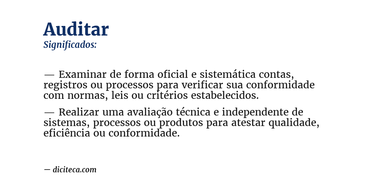 Significado de auditar