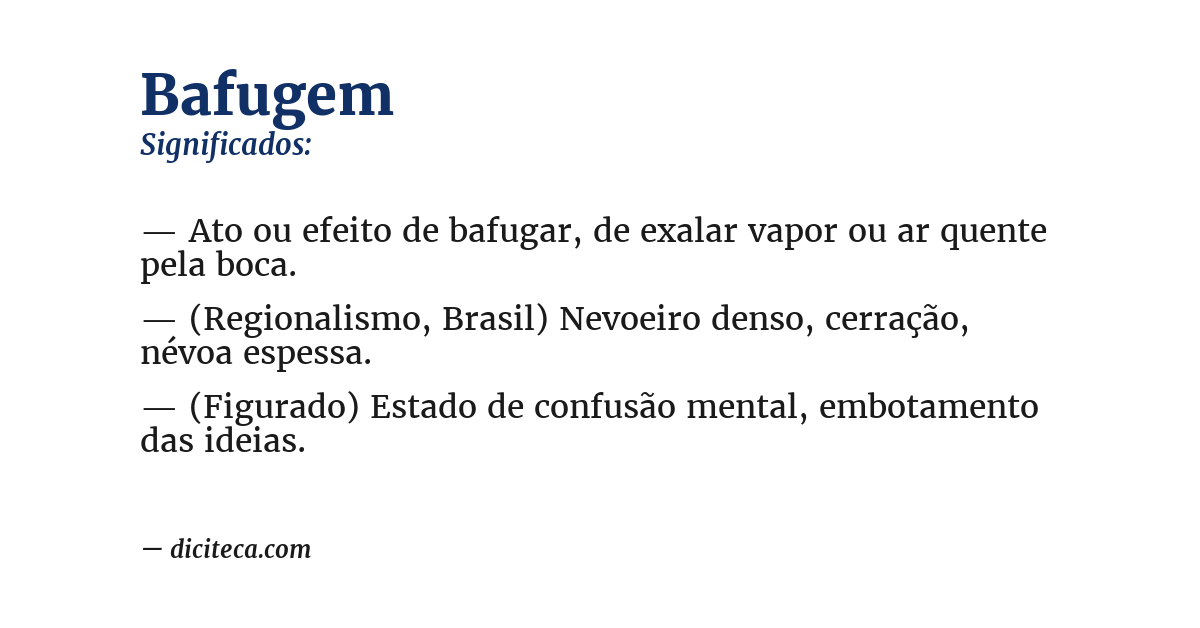Significado de bafugem