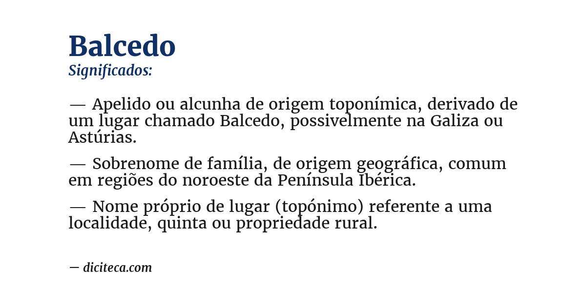 Significado de balcedo