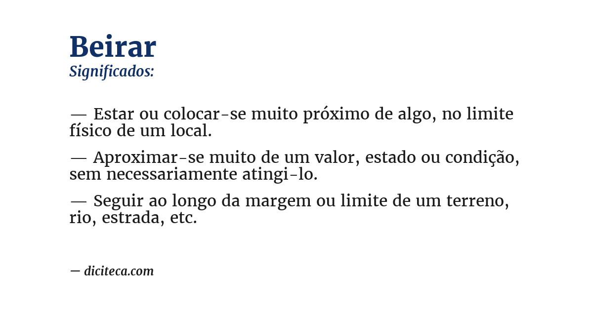 Significado de beirar