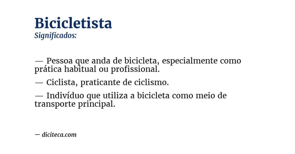 Significado de bicicletista