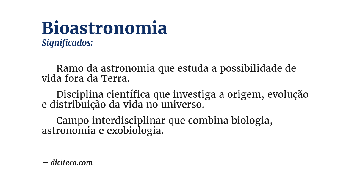 Significado de bioastronomia
