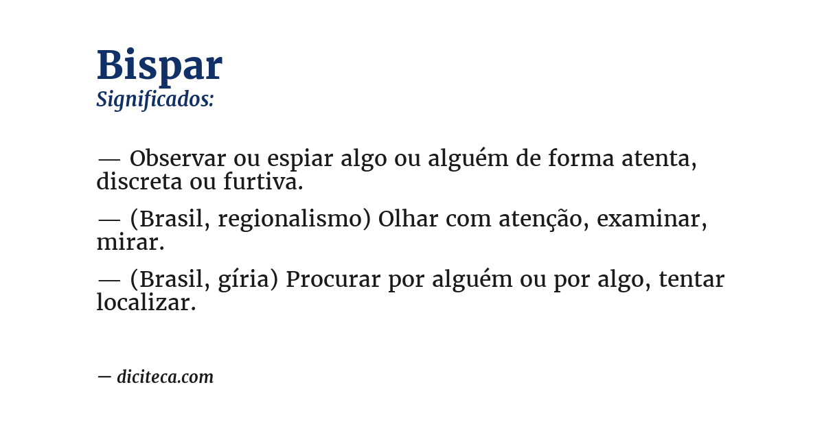Significado de bispar