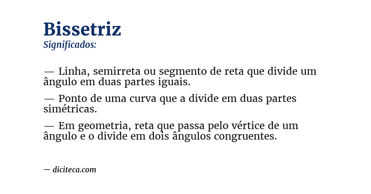 Significado de bissetriz