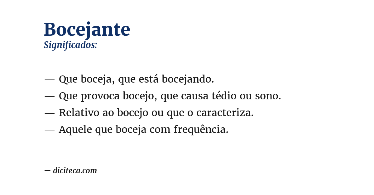 Significado de bocejante