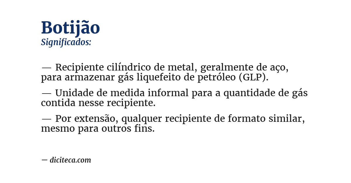 Significado de botijão