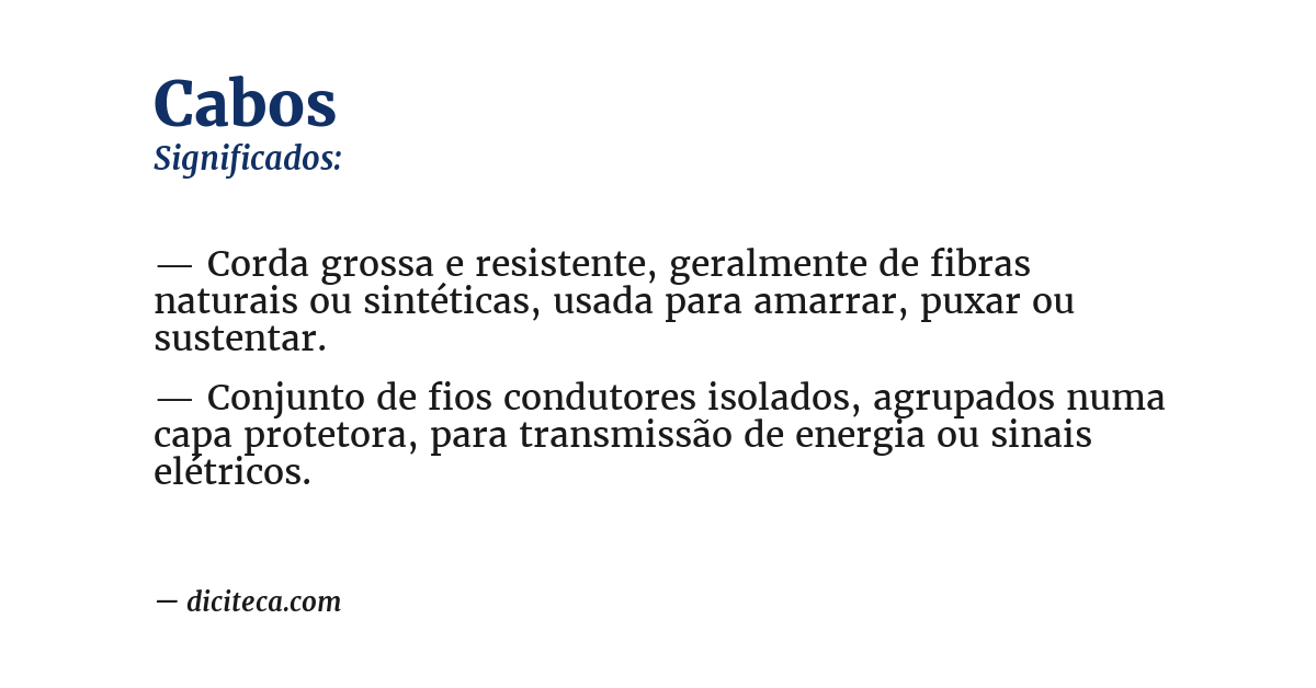 Significado de cabos