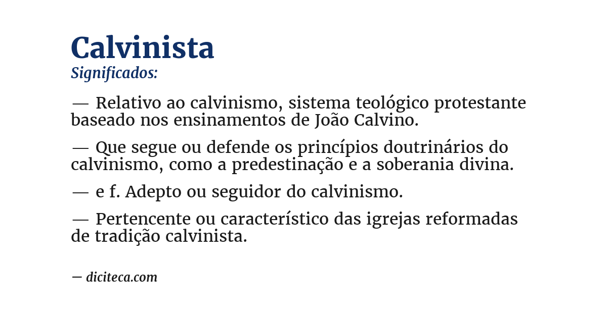 Significado de calvinista