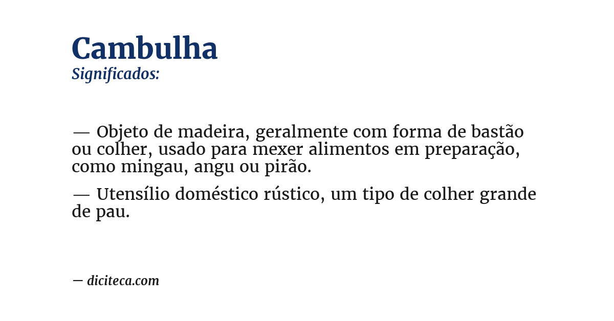 Significado de cambulha