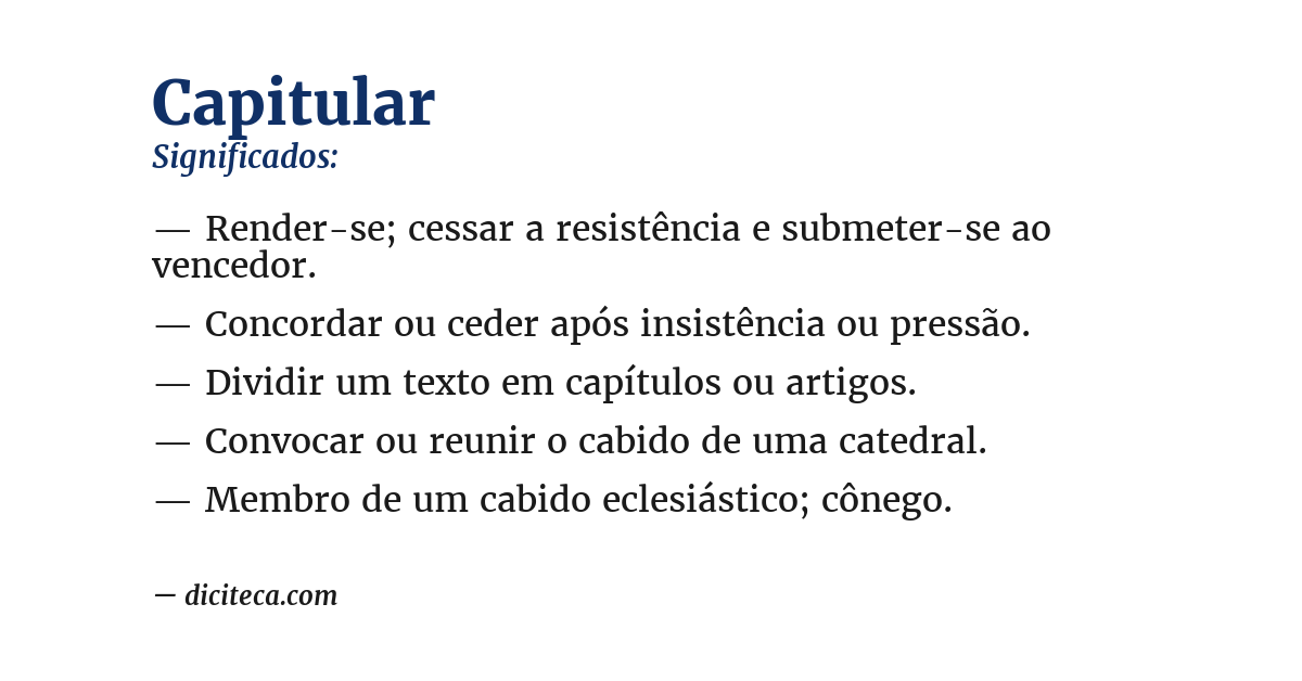 Significado de capitular