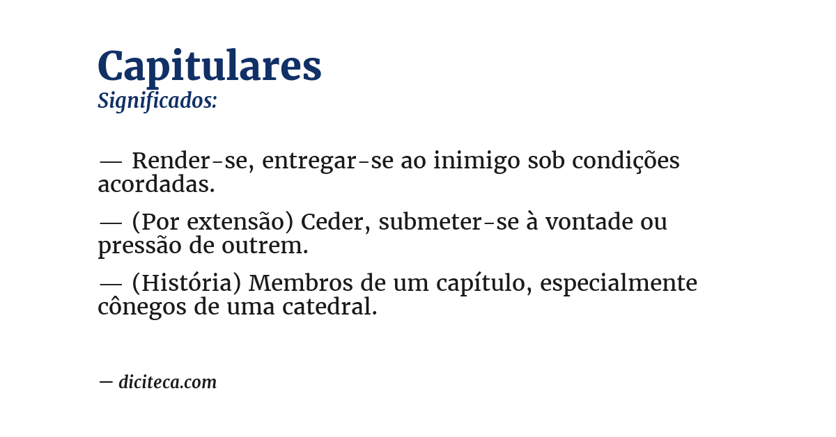 Significado de capitulares