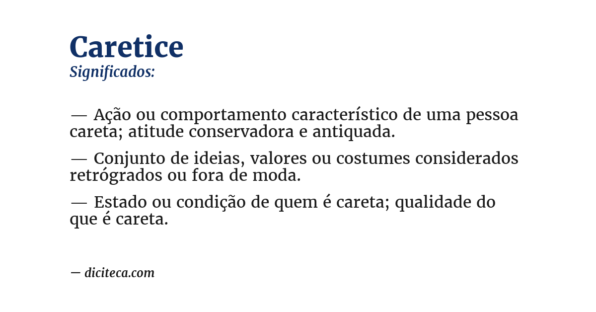 Significado de caretice