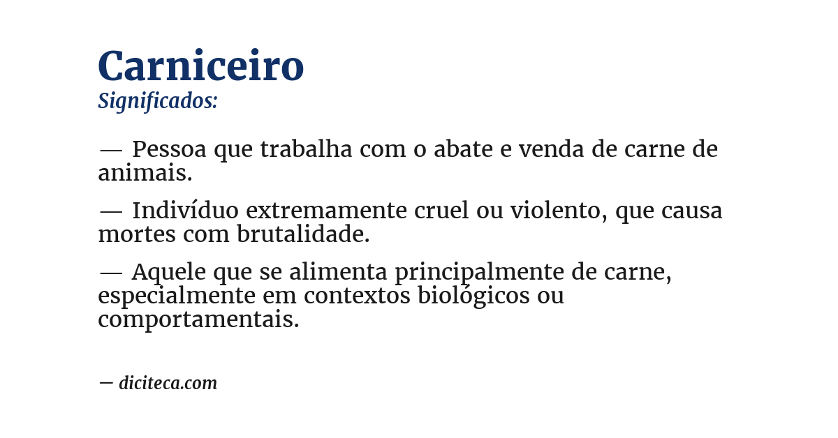 Significado de carniceiro
