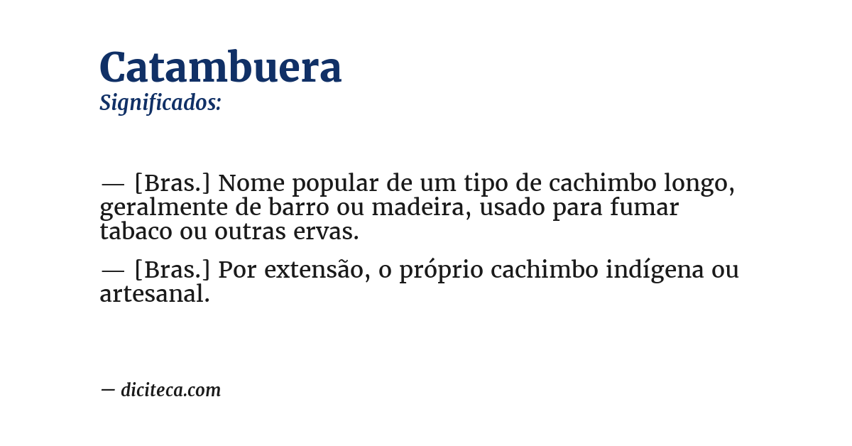 Significado de catambuera