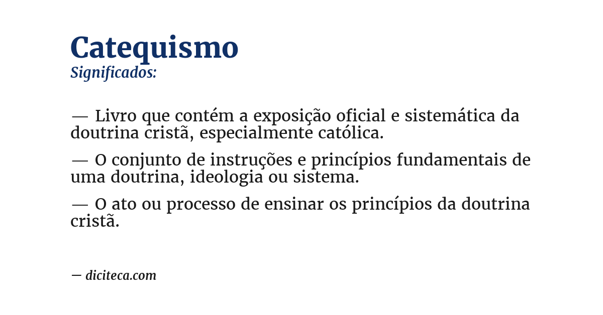 Significado de catequismo