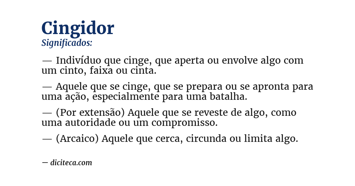 Significado de cingidor
