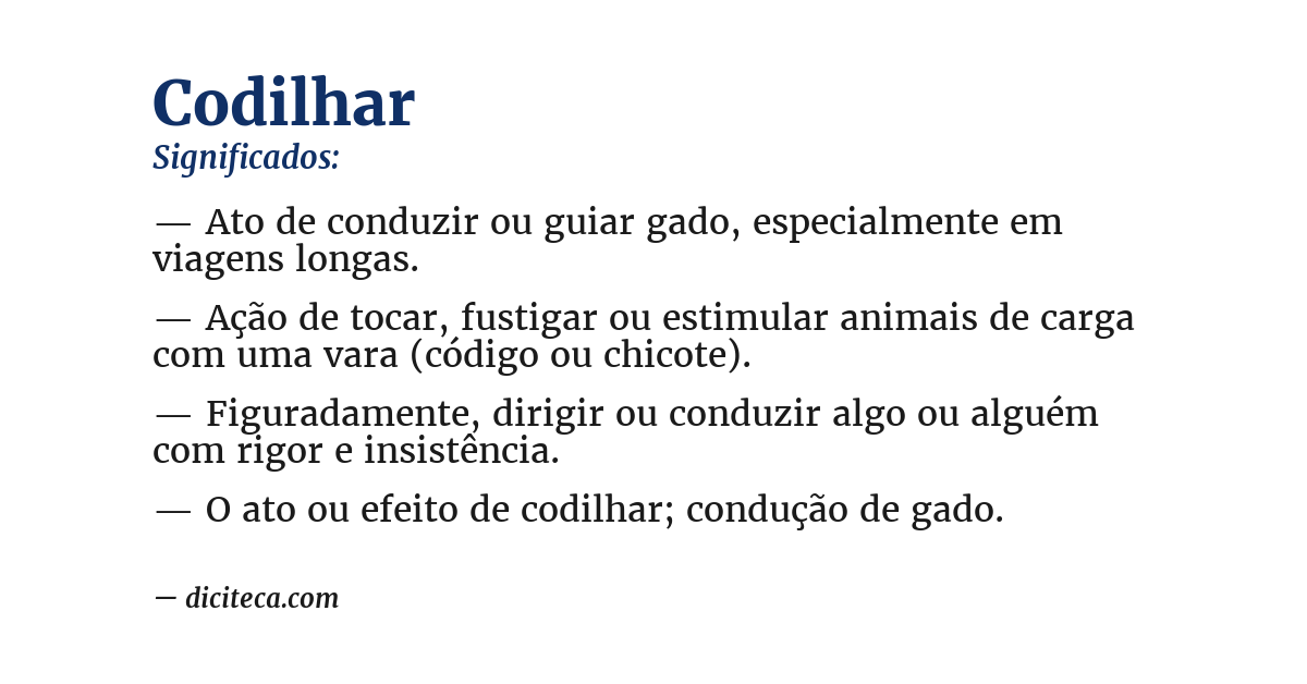 Significado de codilhar