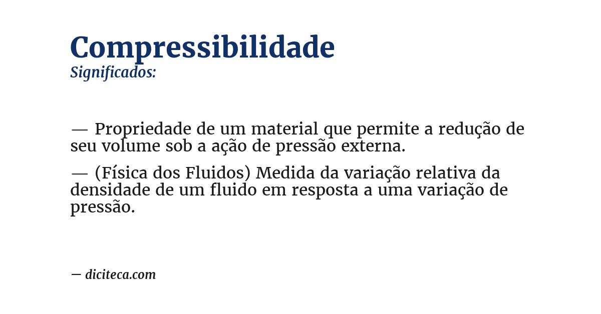 Significado de compressibilidade