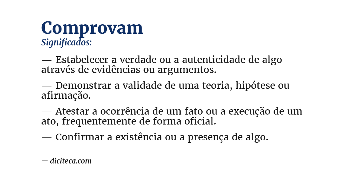 Significado de comprovam