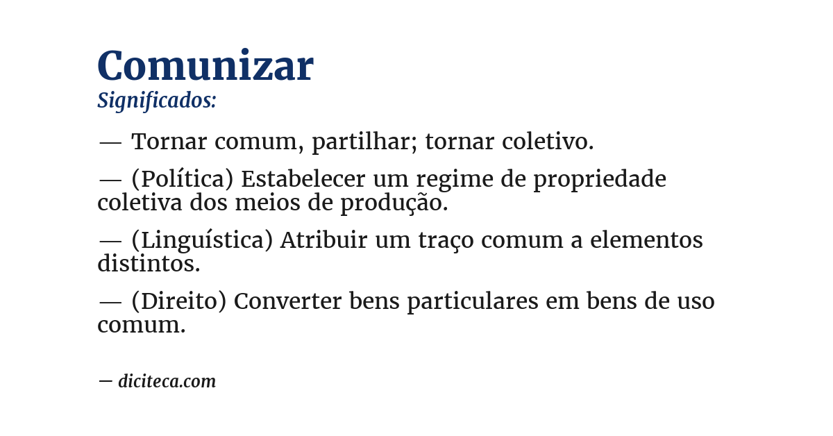 Significado de comunizar