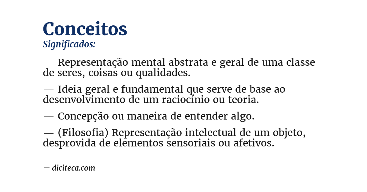 Significado de conceitos